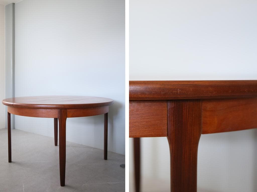 英国アンティーク伸張式ラウンドダイニングテーブル/エクステンション机92-102