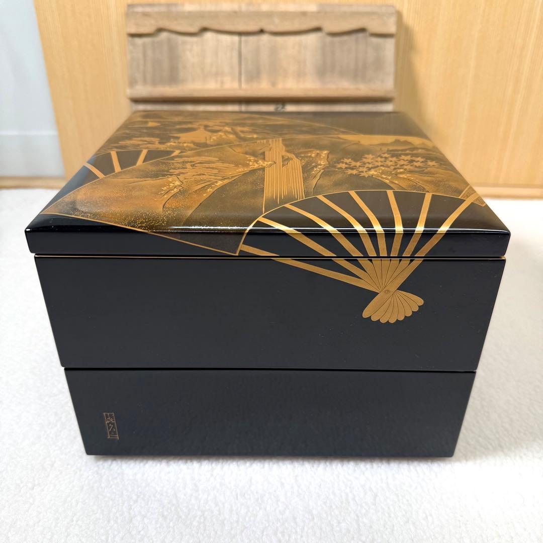 本物 中尾喜久二 山水蒔絵 冬 輪島塗 二段重 - メルカリ