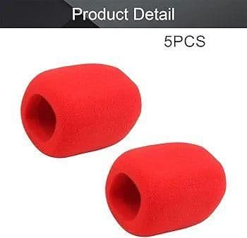 マイクカバー マイク適用 6個入り 赤色 直径55mm