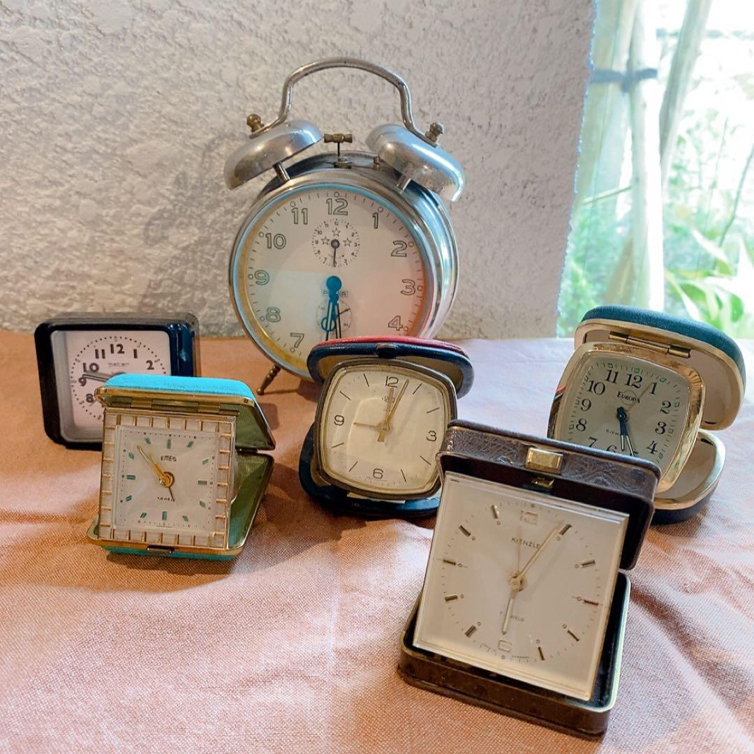 ドイツ　ヴィンテージ時計　トラベル時計　目覚まし時計セット West german alarm clock - Etsy 日本