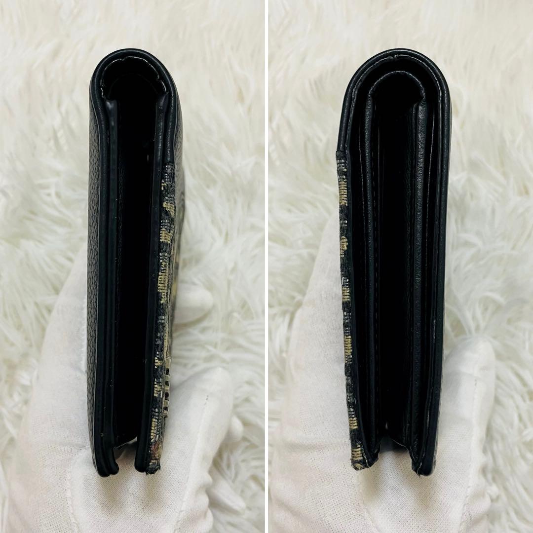 極美✨付属完備✨ディオール 二つ折り財布 オブリーク サドル レザー
