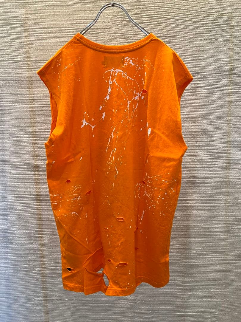 MISBHV ロゴプリント ノースリーブ タンクトップ ダメージ加工 グランジ