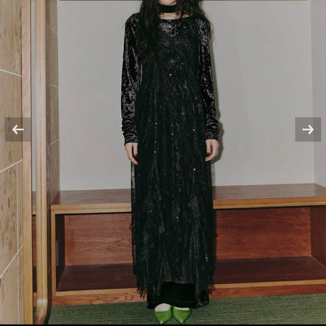 スーツ・フォーマル・ドレス ANDRESD sparkle lace velour dress