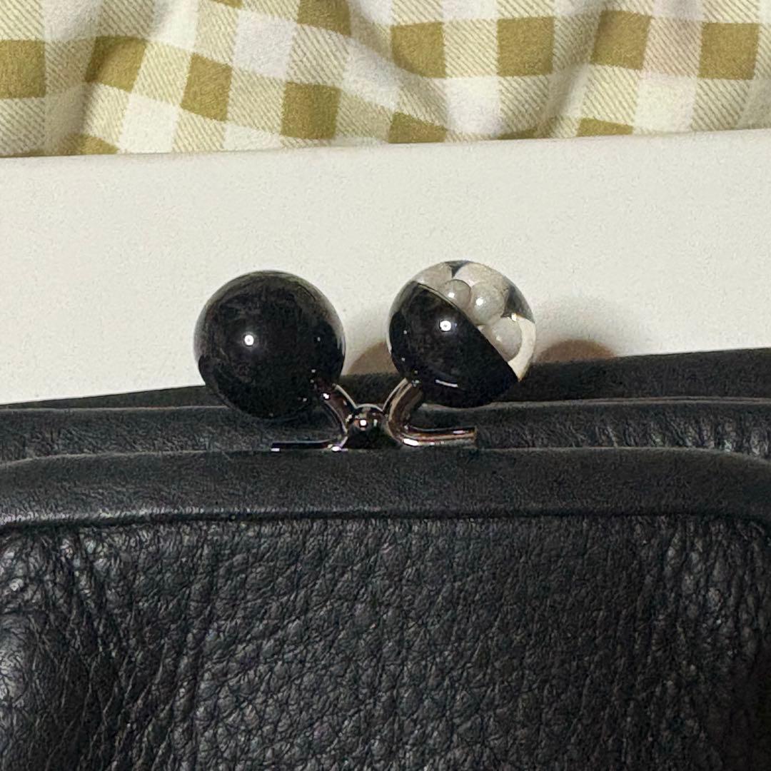 ear PAPILLONNER がま口 折り財布 ブラック