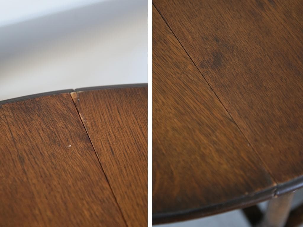 英国アンティーク木製ゲートレッグテーブル/ダイニング机バタフライ(92-158)