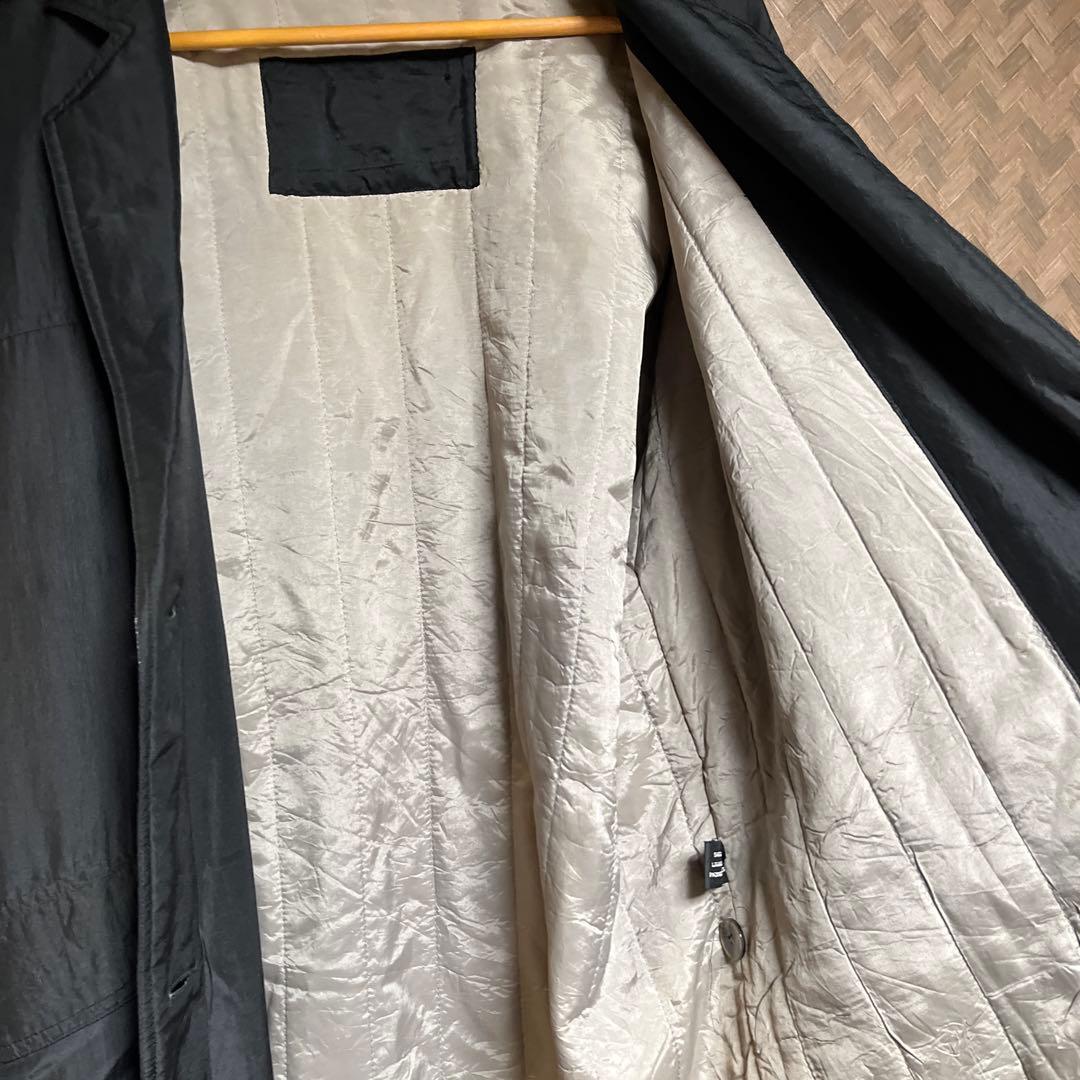 90s ヴィンテージ ナイロン中綿 ロングコート 黒