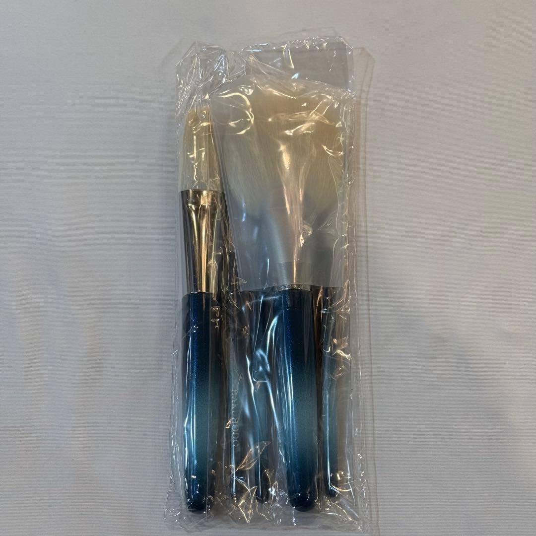 E9★白鳳堂　碧水セット　ブラシ５本　ポーチ・筆ぬぐい付き　新品　ブルー