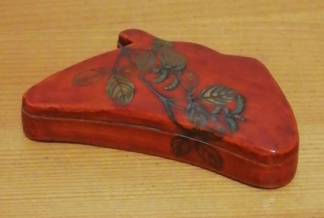 時代　漆　花　蒔絵　香合　共箱　茶道具