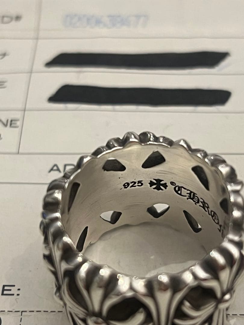 美品　クロムハーツ　セメタリークロスリング　21-21.5号