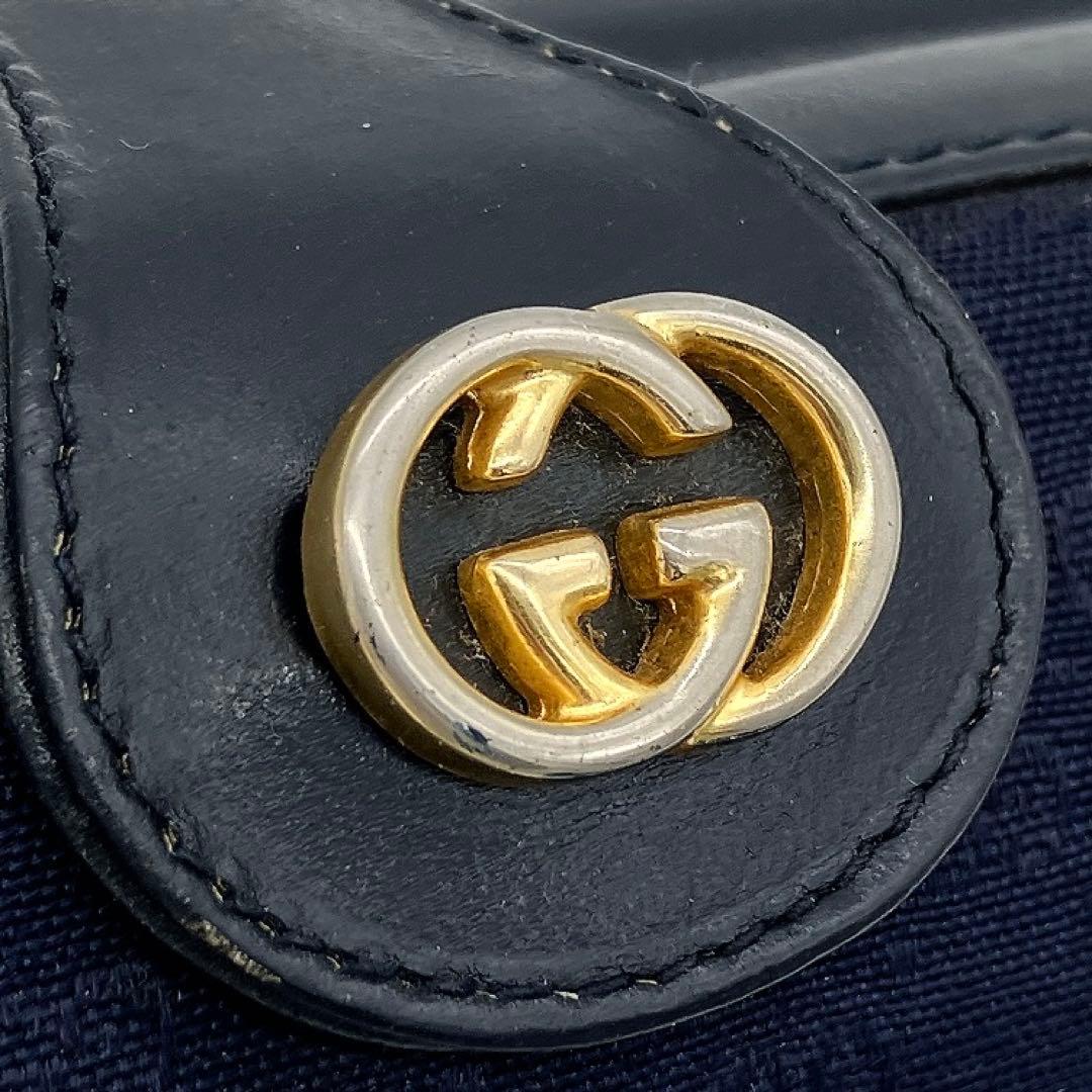 【OLD GUCCI】かっちりBox型　ミニショルダーバッグ　GG柄