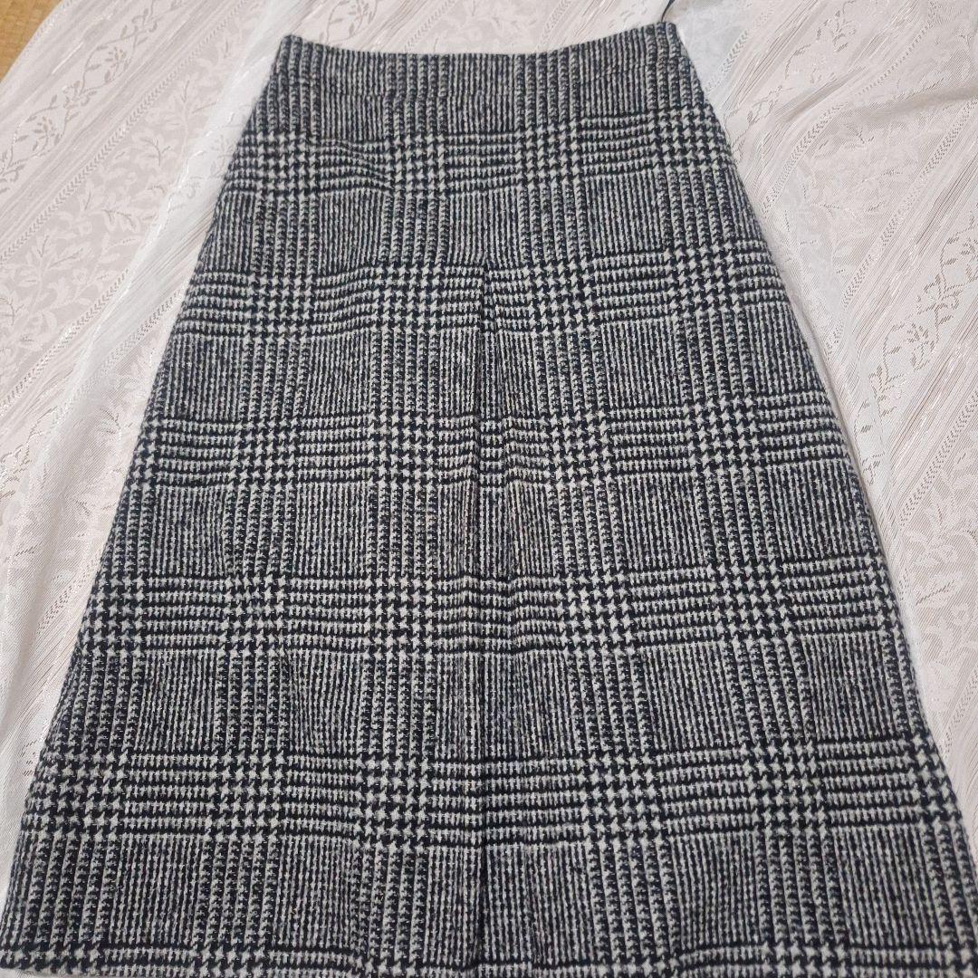 〔極美品〕新品未使用 23区ウールグレン チェック柄 タックスカート