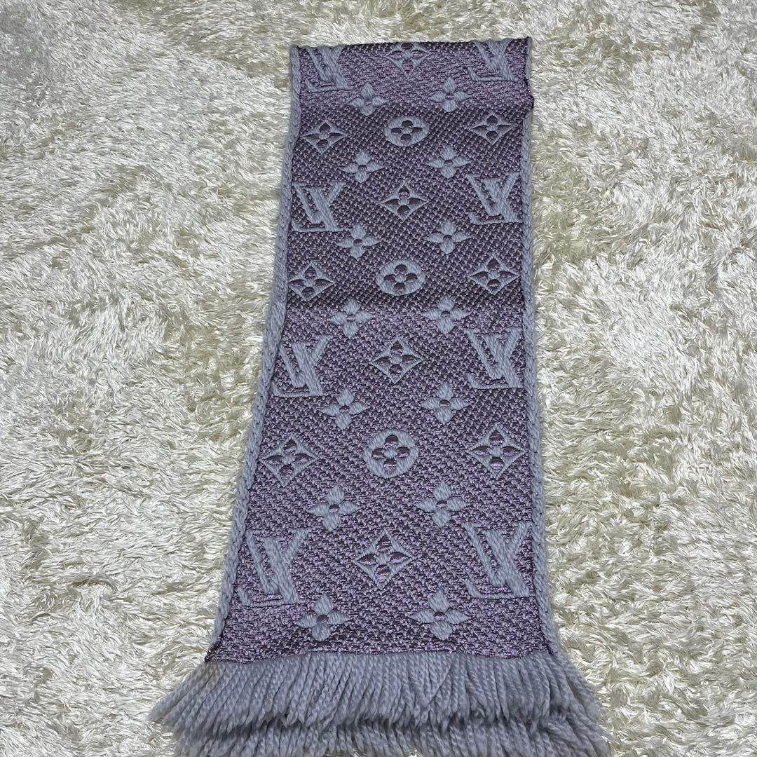 ルイヴィトン マフラー エシャルプ・ロゴマニア デュオ ライラック