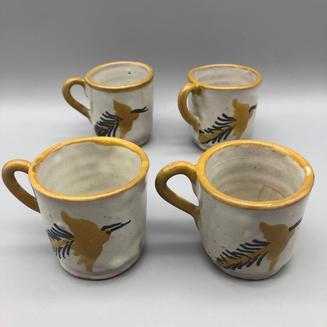 メキシコプエブラタラベラ焼ビンテージ陶器伝統工芸バード鳥カップ
