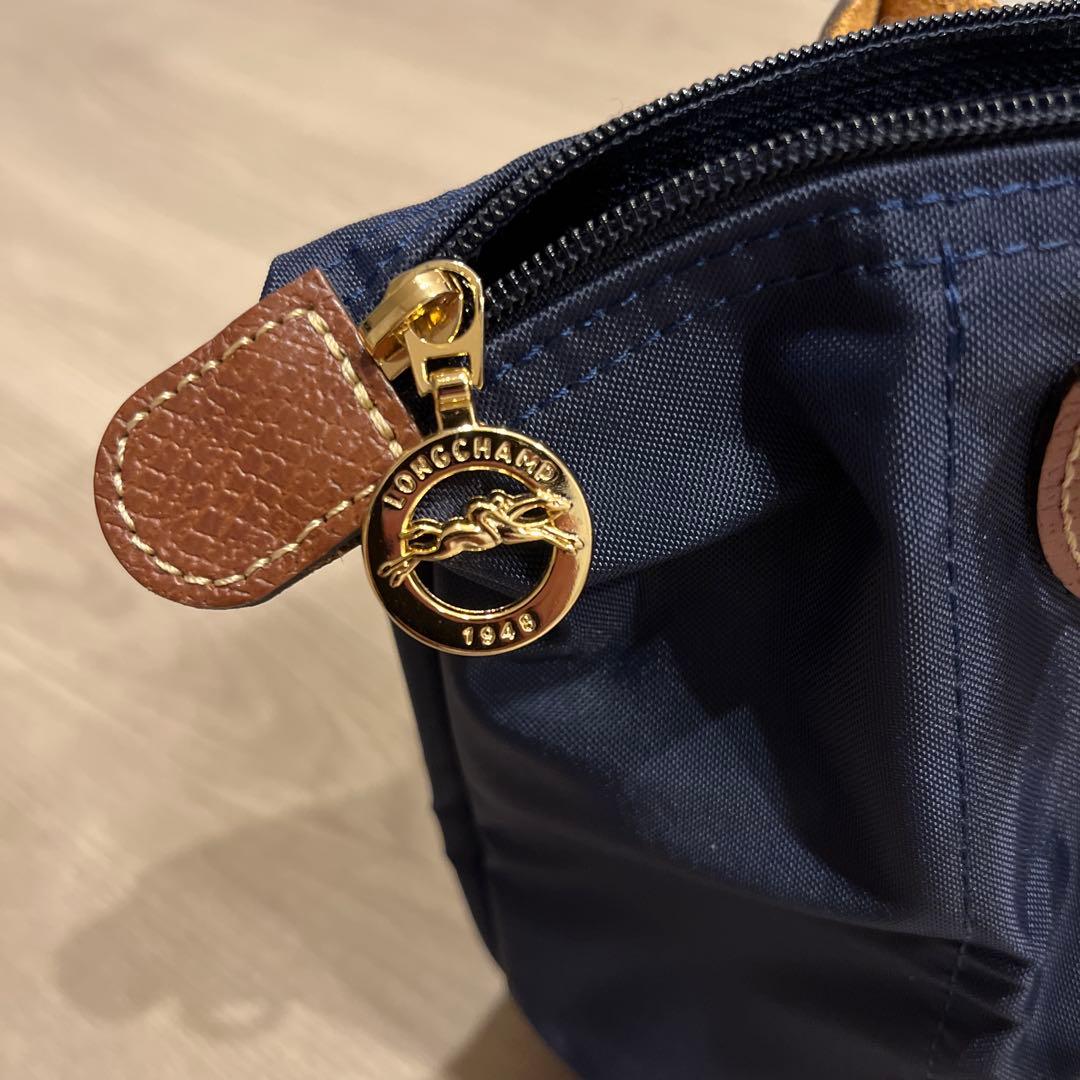 【美品】ロンシャン ル・プリアージュ ハンドバッグ ネイビー Sサイズ