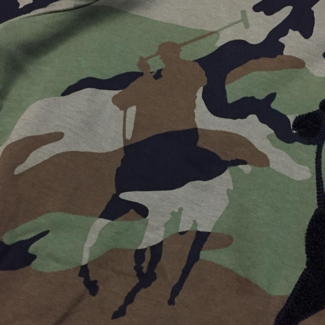 新品正規 Ｍ ポロ ラルフローレン ビッグポニー ダブルニット カモ パーカー