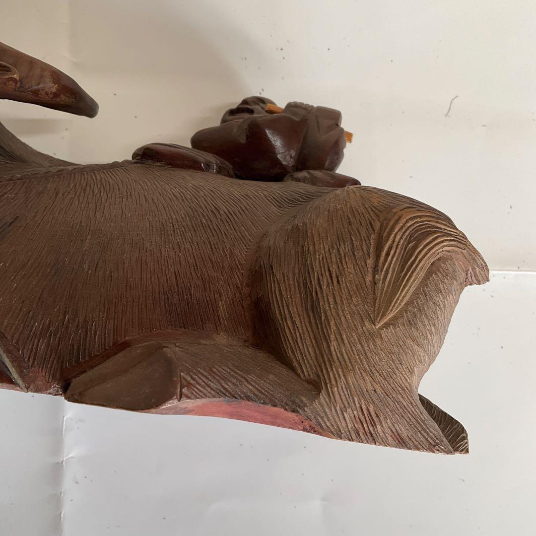 木彫 牛乗り笛吹童子