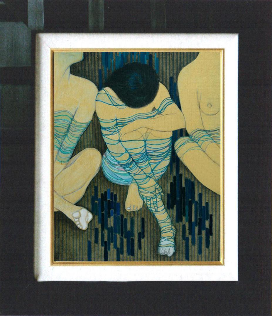 油絵 菅家令子 絵 絵画 インテリア 額付(白) F6-030314 人物 女性