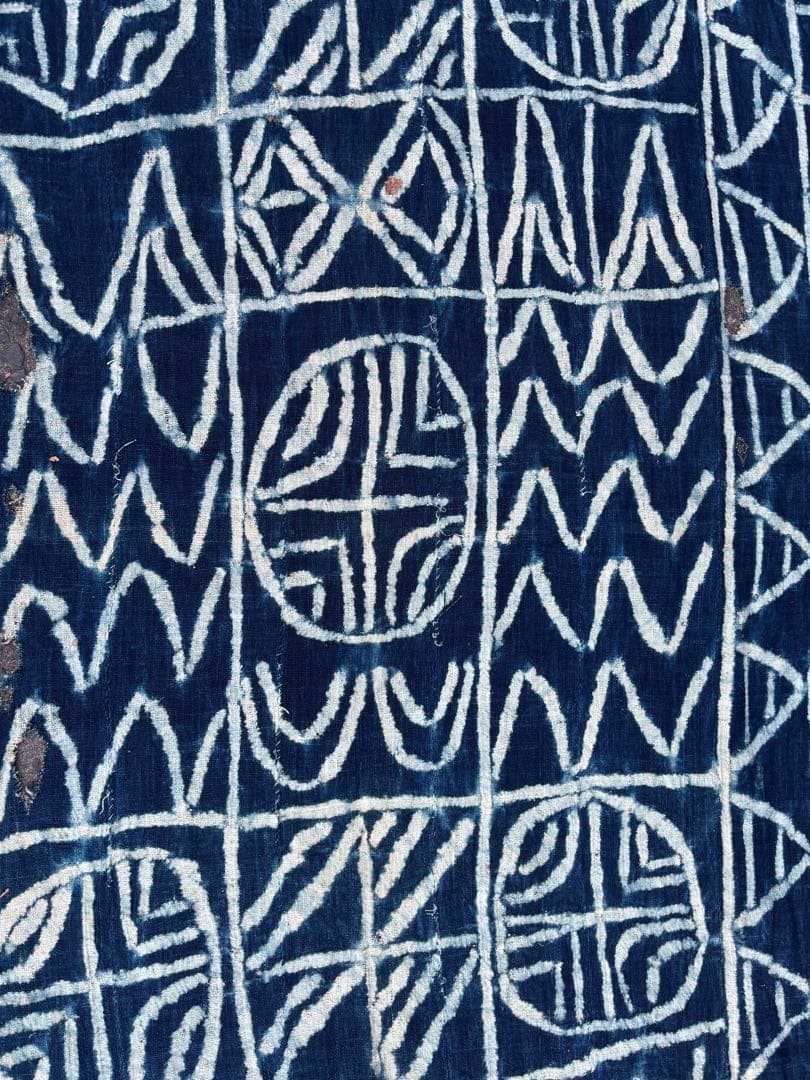 754 アフリカヴィンテージ カメルーン バミレケ族 藍染 ンドップ 古布