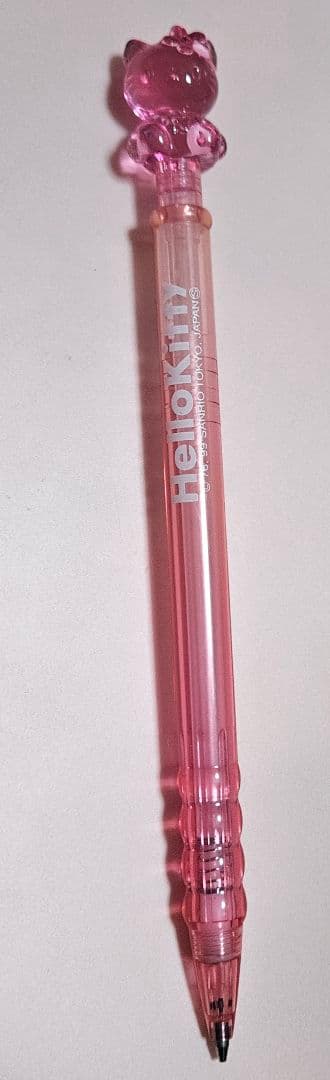 超激レア❣️HELLO KITTYハローキティの立体的透明ピンクシャープペン