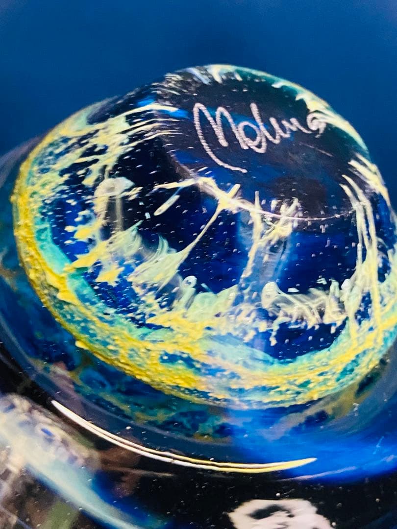 ガラス 小物入れ サインあり 宇宙 アース 地中海 海底 惑星 地球 神秘