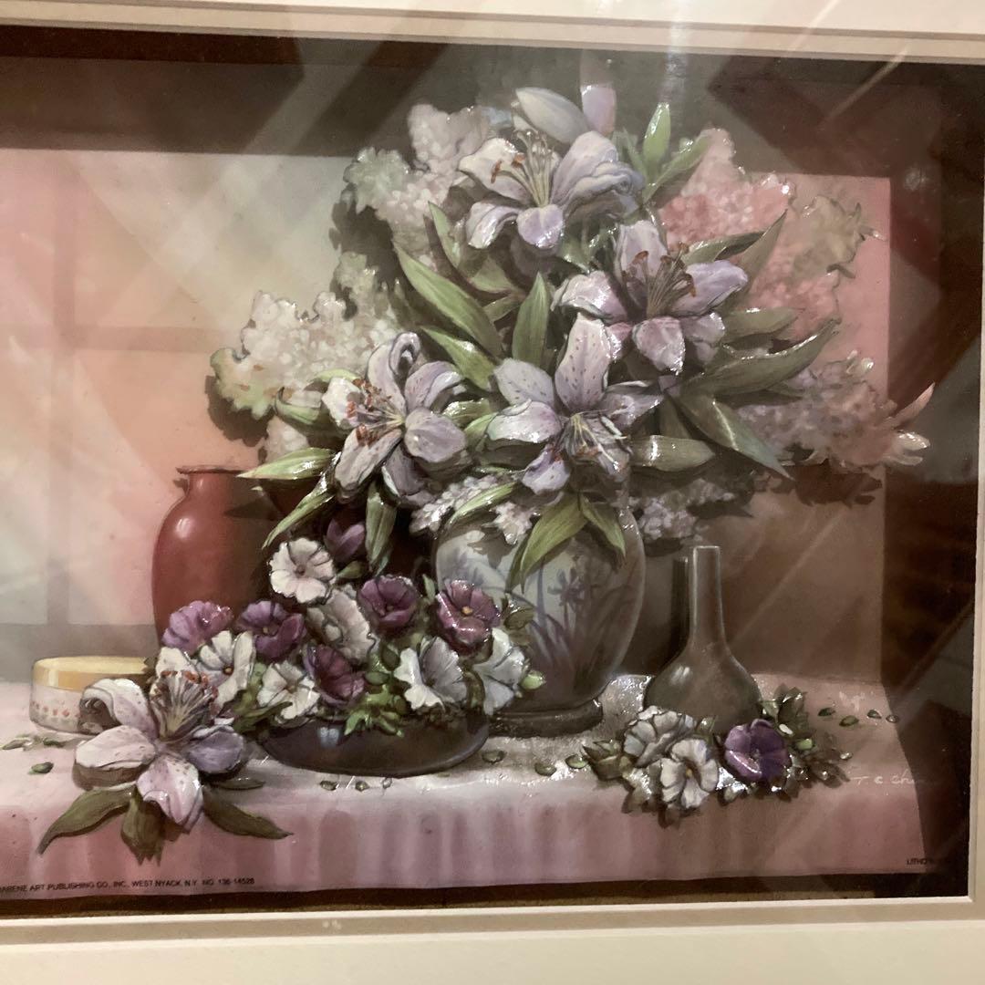 シンセリティ　シャドウボックス　百合の花　オシャレ　インテリア　アンティーク