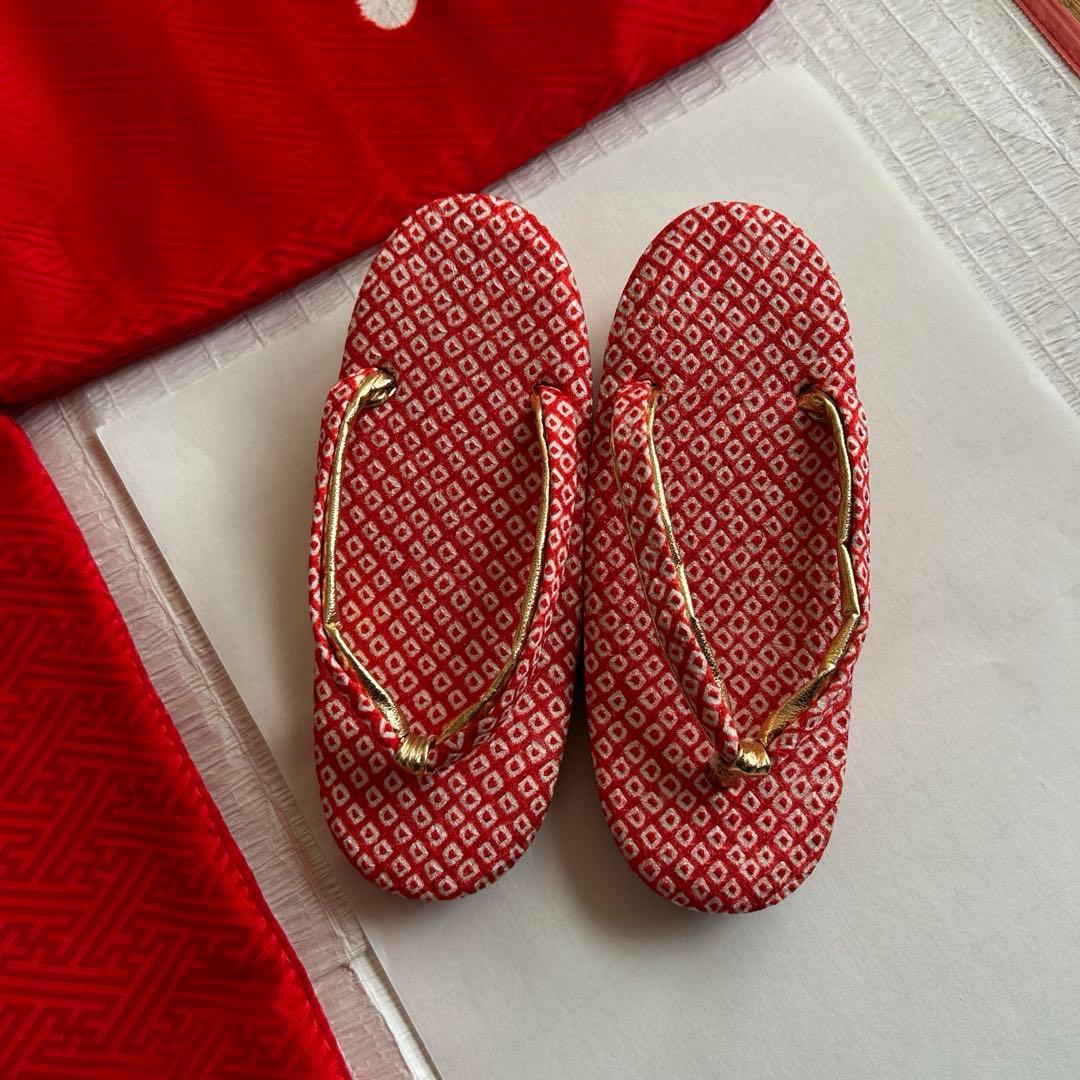 七五三 3歳 フルセット 総絞り 着物 正絹 被布 刺繍 三歳 草履 753