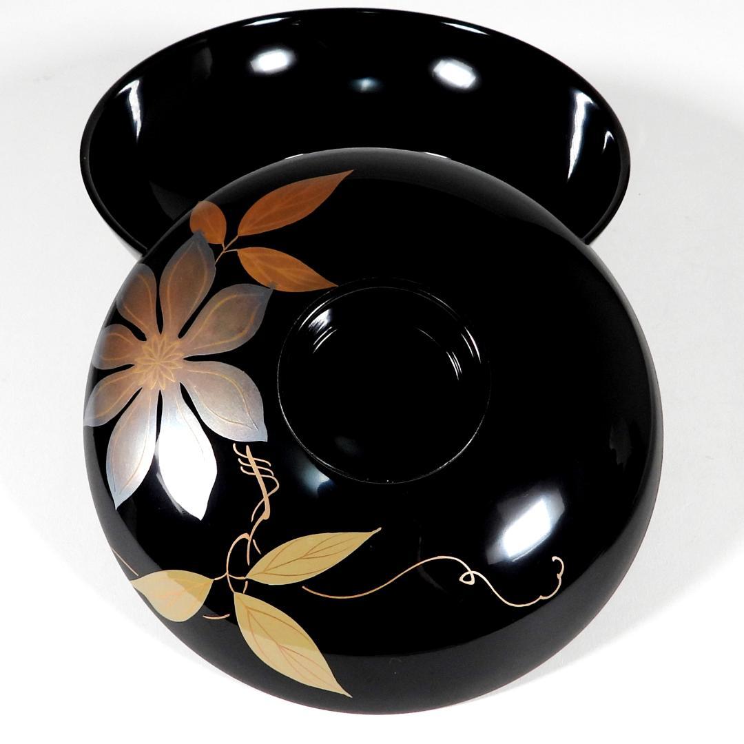 輪島塗　漆器　金蒔絵花絵紋　木製　蓋付椀　お煮物椀　大吸物椀　10客