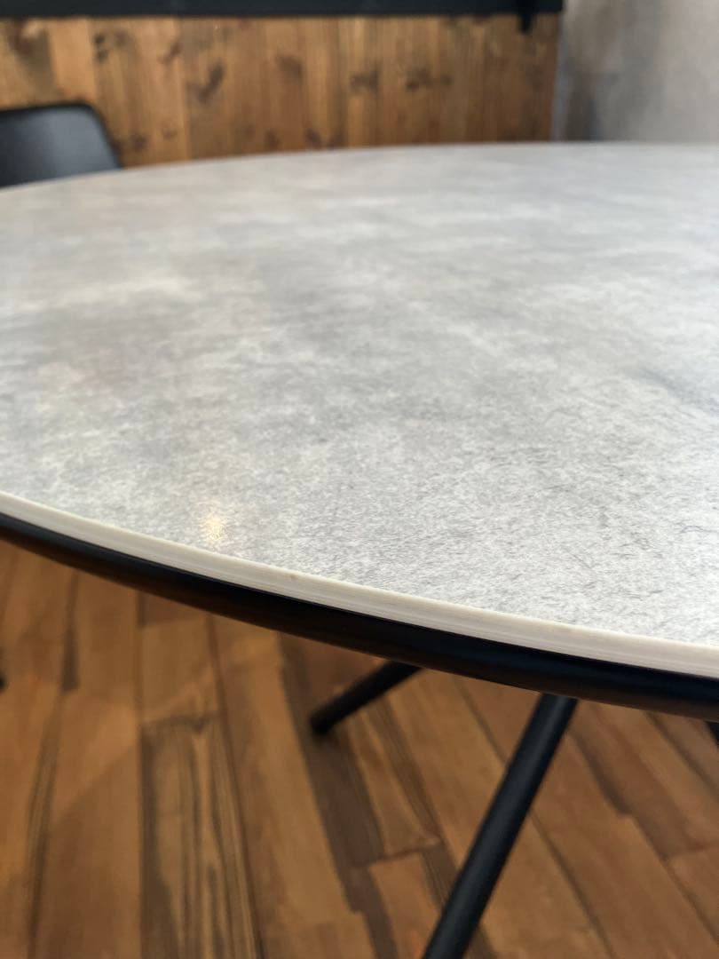 【セール】送料無料 セラミック 丸テーブル　110cm グレー インダストリアル