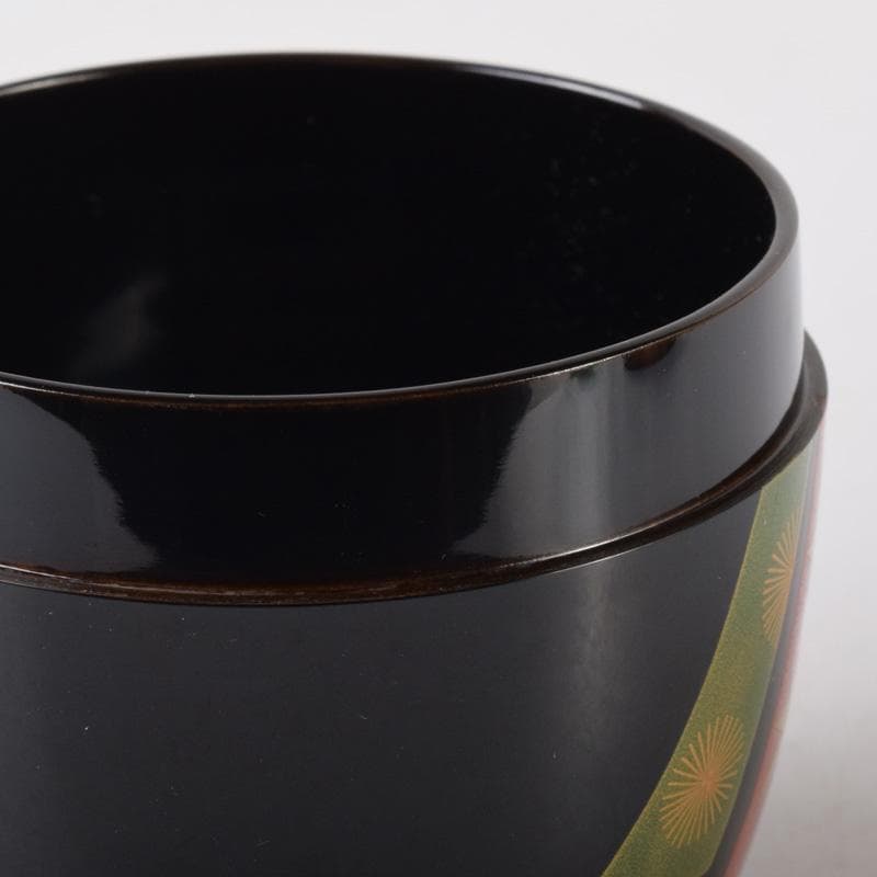 茶道具　山中塗　竹内幸斎作　熨斗蒔絵　大棗　共箱　V　7212