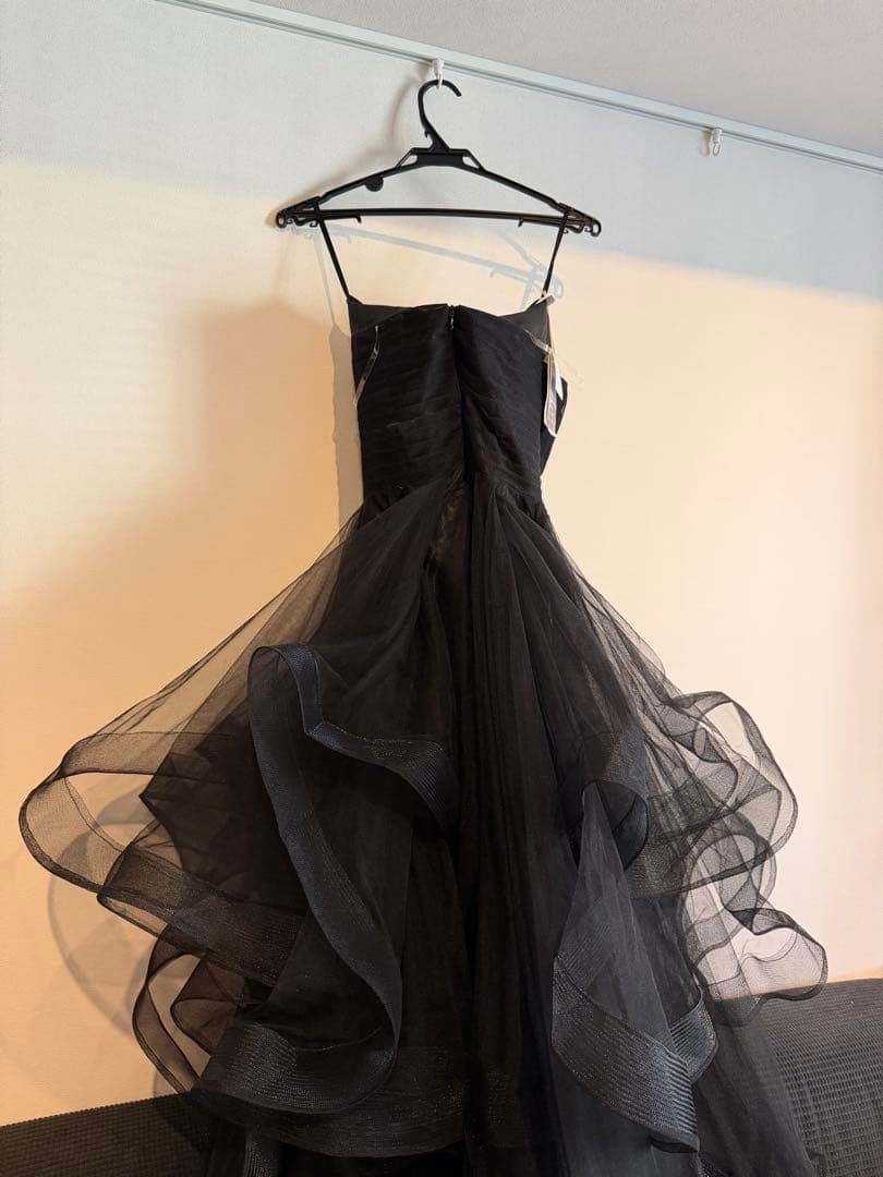 タグ付き エレガント ブラックチュールドレス タグ付き グローブ付き