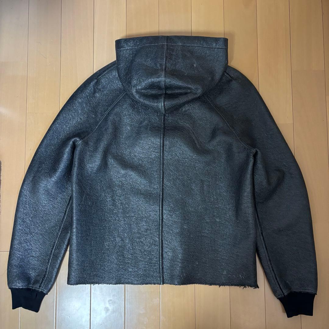 【Rick Owens】2019AW フェイクレザー加工 フーディー パーカー