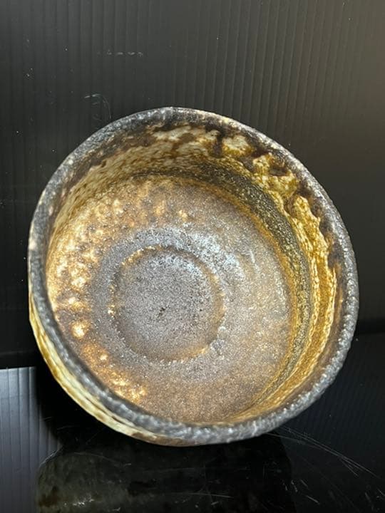 最高秀逸作 信楽焼 名人 神崎紫峰 作 信楽幻窯 穴窯自然釉 茶碗