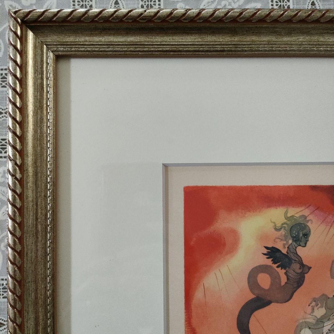 未使用サルバドール ダリ オリジナル木版画『ダンテ神曲より黒き鬼