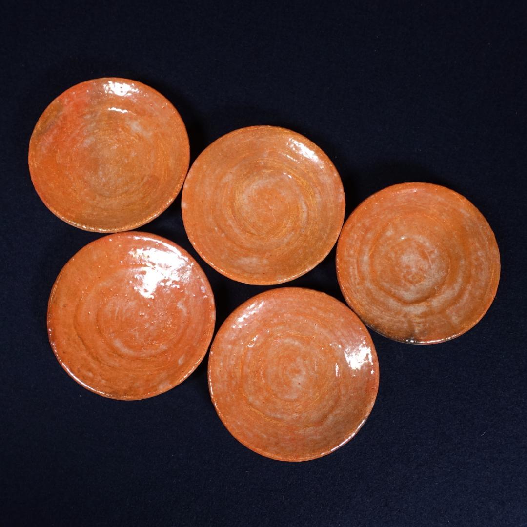 楽吉左衛門 覚々斎好 赤 蓋茶碗 蓋碗 向付 5客 共箱