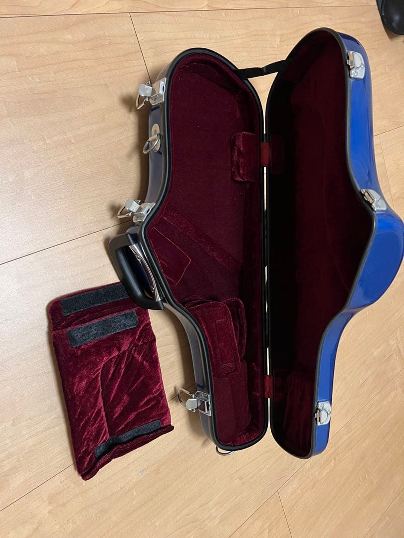 アルトサックス ハードケース 青(譜面台付)