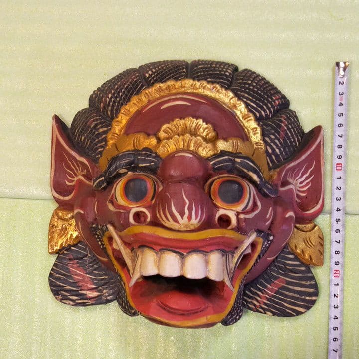 インドネシア お面 マスク 民族面 木彫り面 木製 木彫り 壁掛け 魔除け