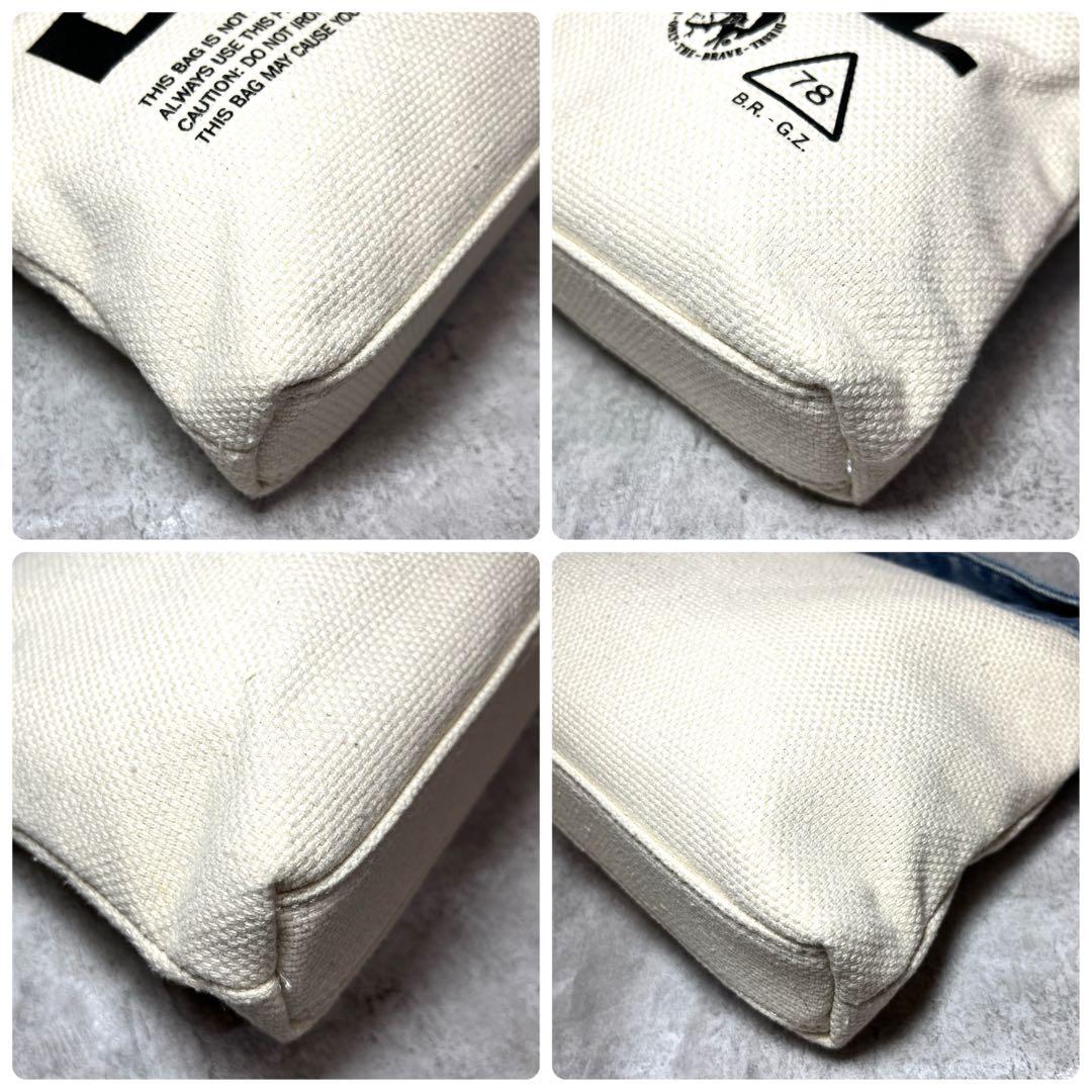 極美品 DIESEL デニム ショルダーバッグ キャンバス ロゴ ジップ y2k