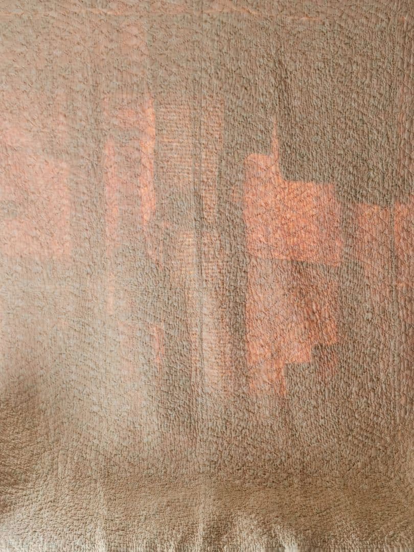 英国アンティーク ウェールズ/ダーラムキルト 肉厚ブティ風 ベージュ