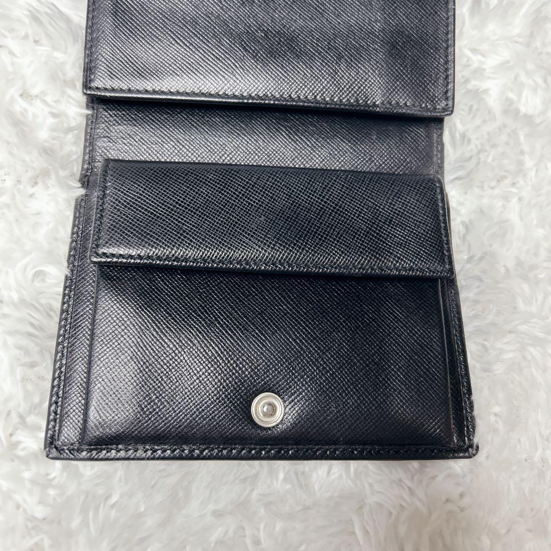 【美品✨️】PRADA プラダ サフィアーノ 三つ折り財布 NERO