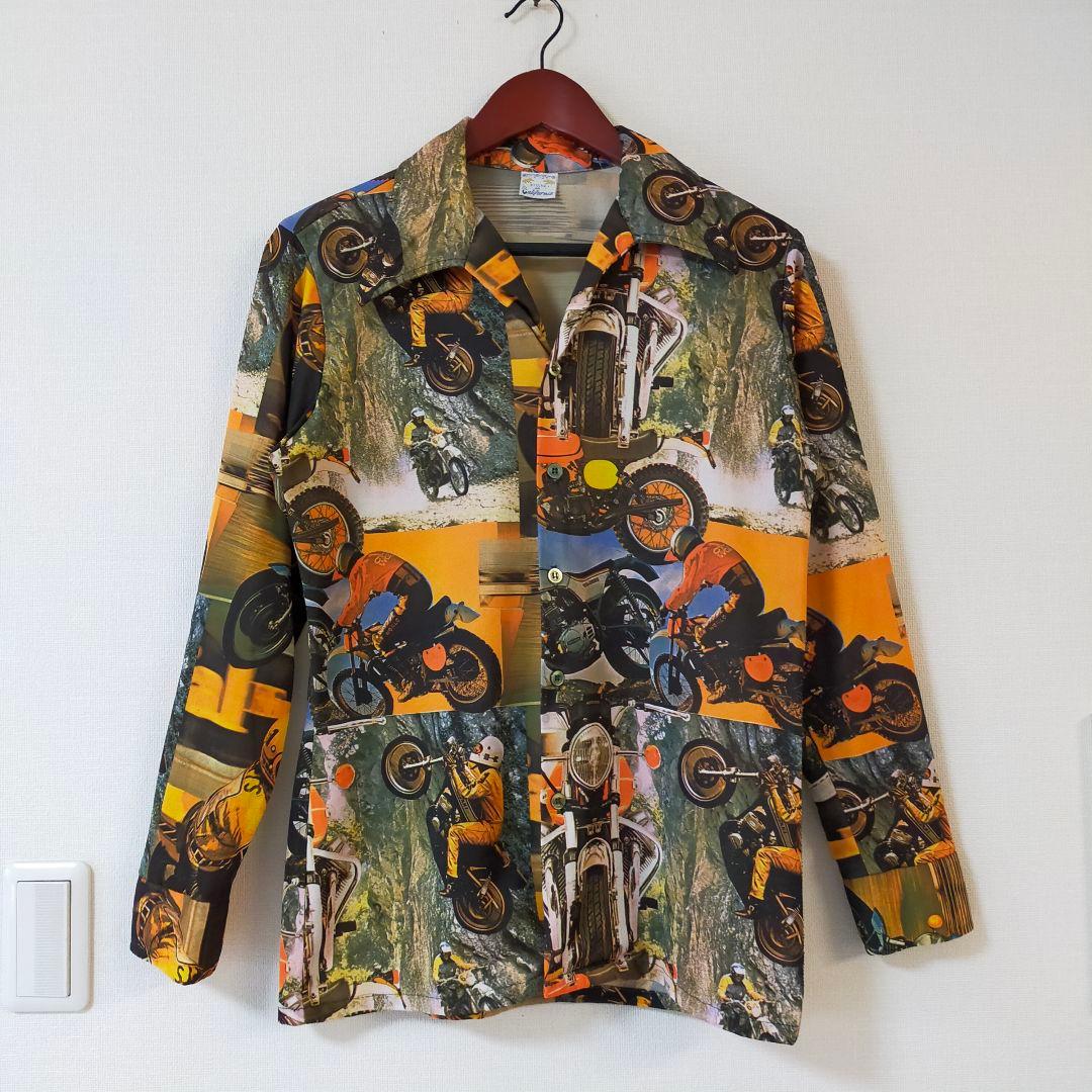 70'sモータサイクルtシャツ モトクロスtシャツ ヴィンテージ フォト