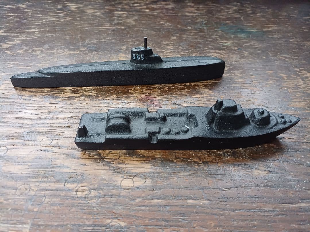 【文鎮】海上自衛隊　潜水艦　あらしお　&　掃海艇　軍艦　海軍　コレクション