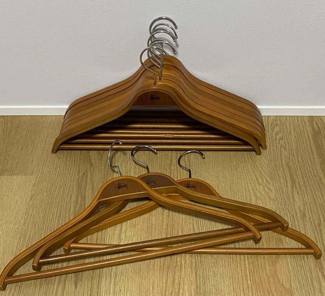 STUSSY ステューシー OLD オールド ロゴ入り 木製ハンガー10本セット