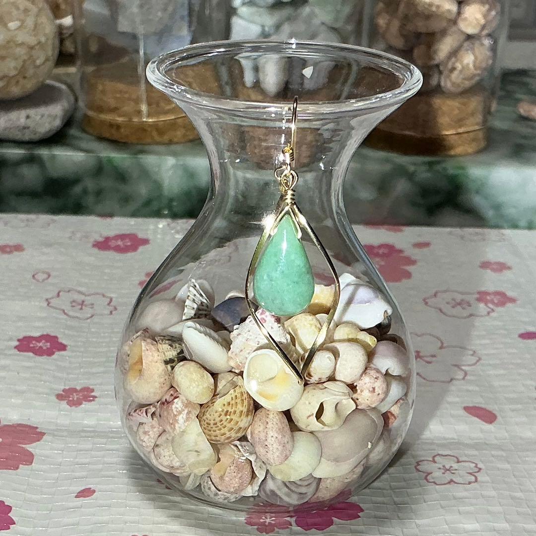 専用】金山谷翡翠 ティアドロップピアス 14kgf ※片耳用