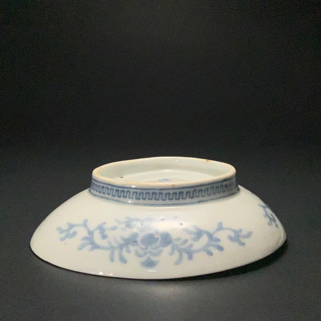 伊万里金襴手 富士と松鶴図貝形皿　古伊万里　骨董　R1285w1ダB