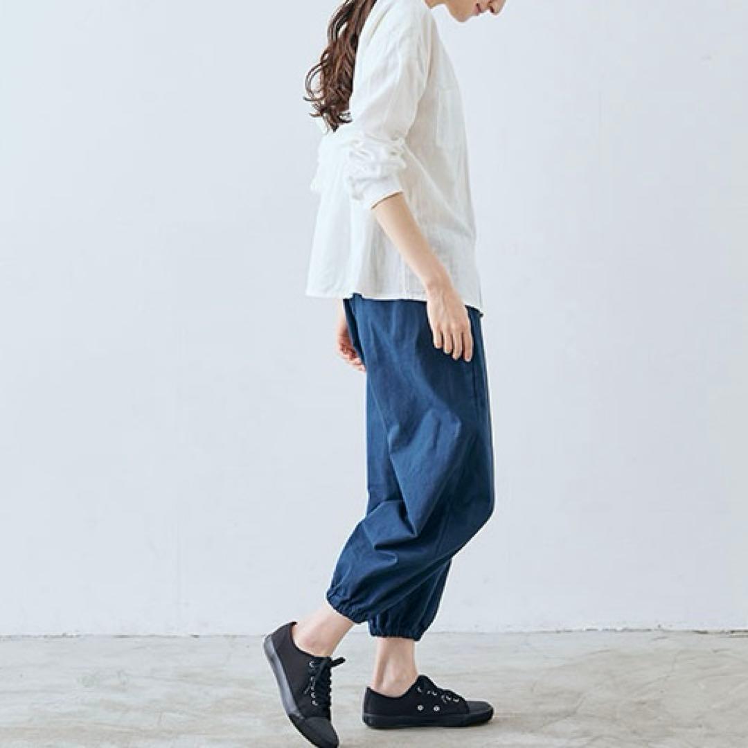 新品未使用 中川政七商店 綿麻もんぺパンツ Lサイズ ネイビー 紺色