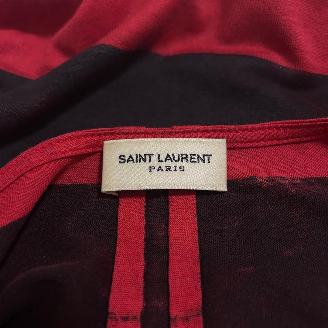 15AW Saint Laurent Paris ペイントボーダーTシャツ xs