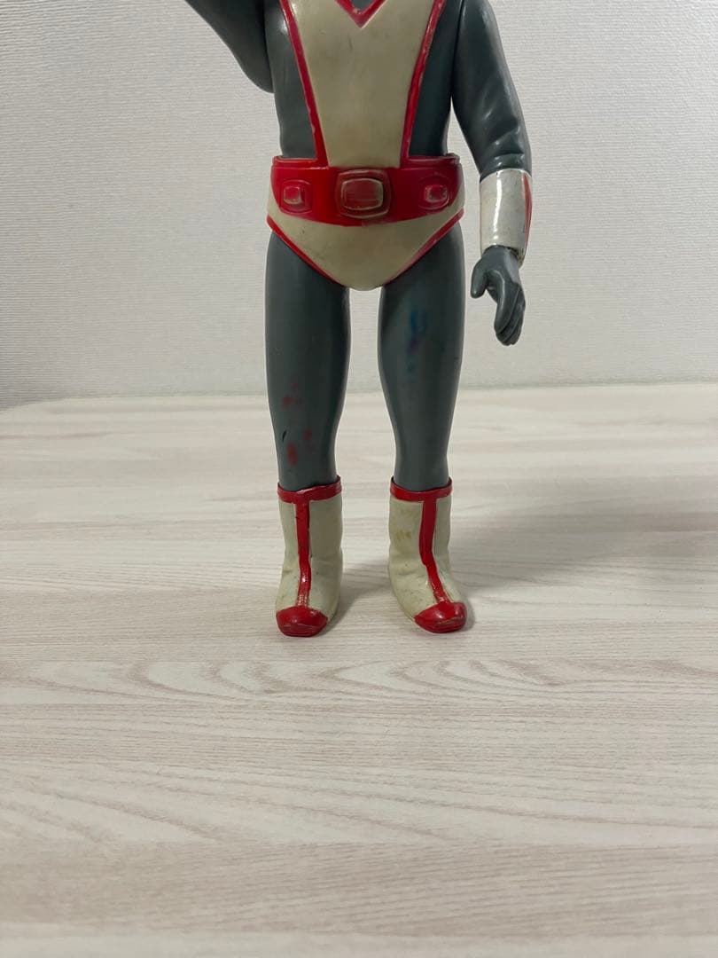 旧バンダイ シルバー仮面 ソフビ フィギュア 面取れ ジャイアント 当時