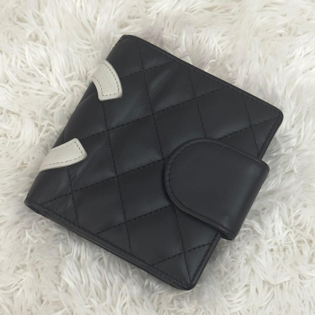 極美品⭐️CHANEL シャネル カンボンライン 二つ折り レザー ココマーク