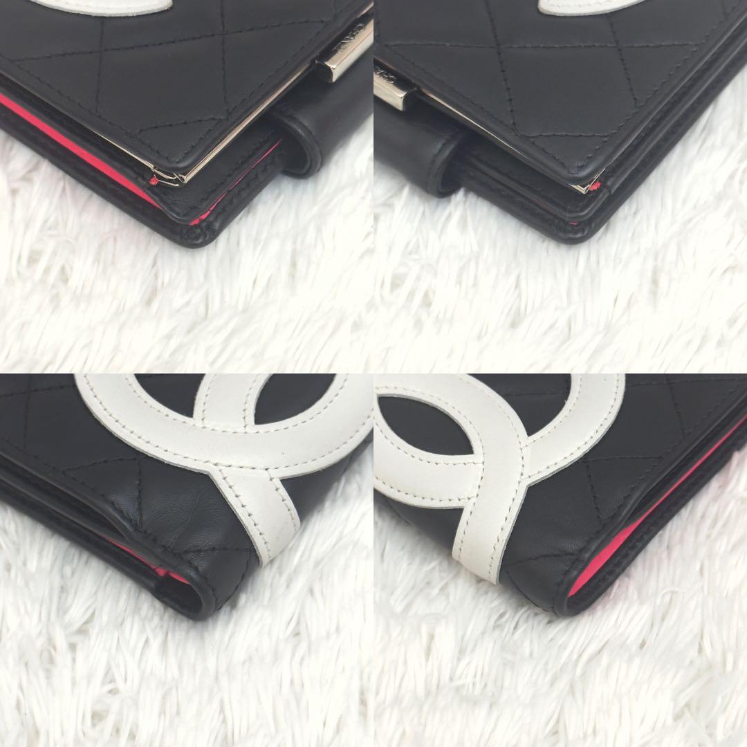 極美品⭐️CHANEL シャネル カンボンライン 二つ折り レザー ココマーク