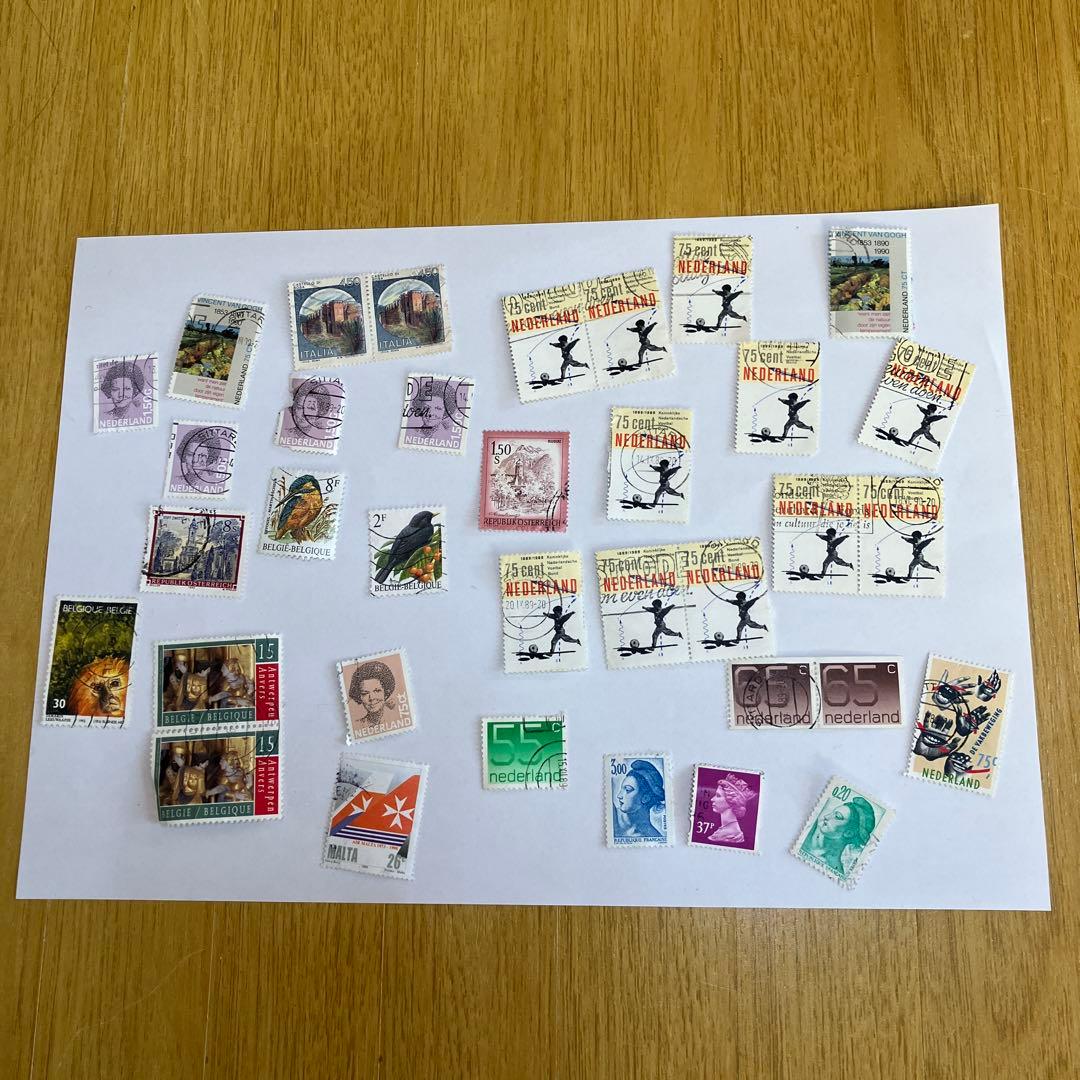 レトロ 使用済切手セット オランダ・ベルギー・イタリア - メルカリ